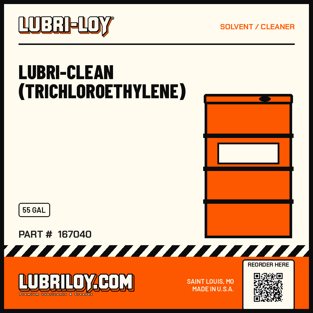 Lubri-Clean Trichloroethylene product card