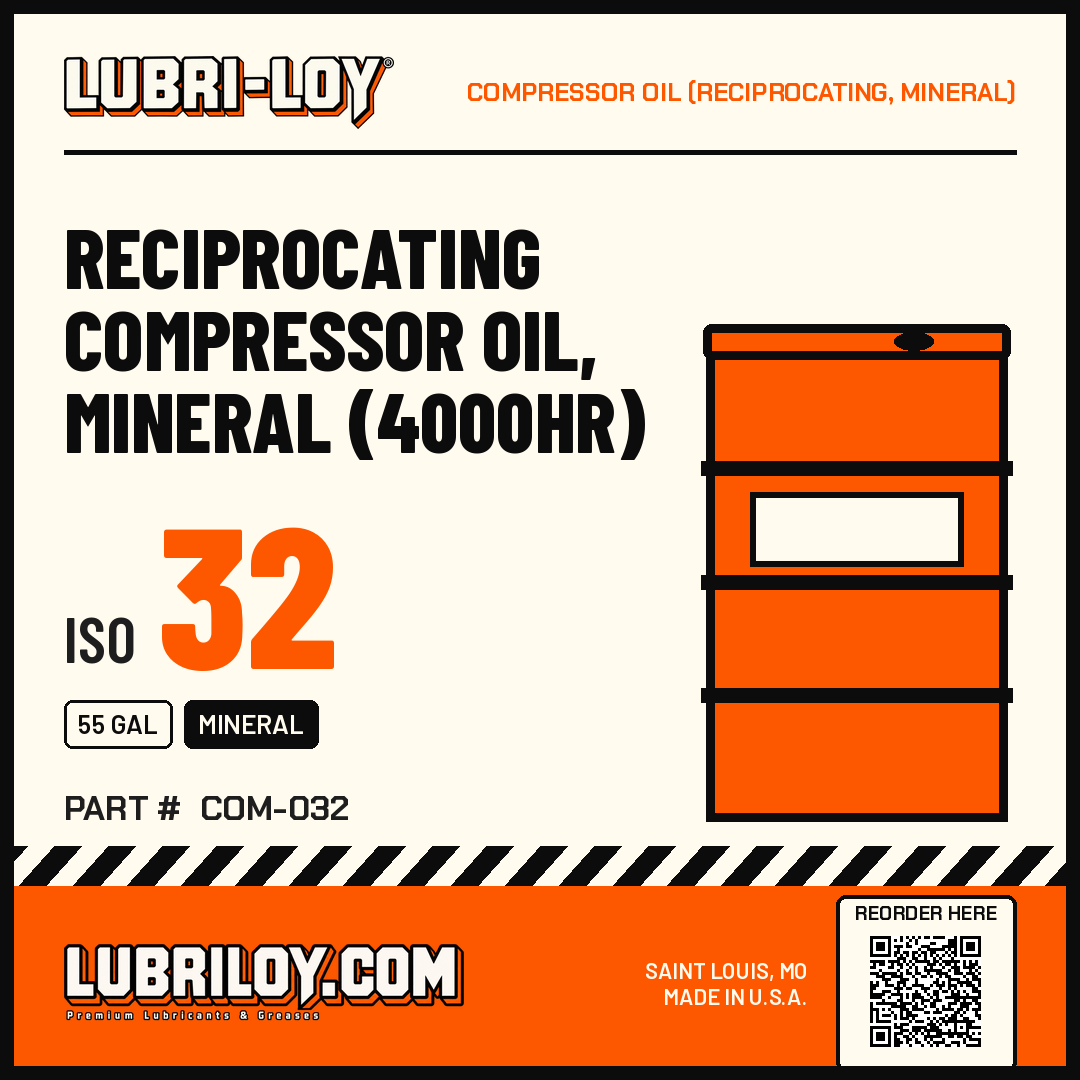 Reciprocating Compressor Oil Mineral 4000hr ISO 32 product card