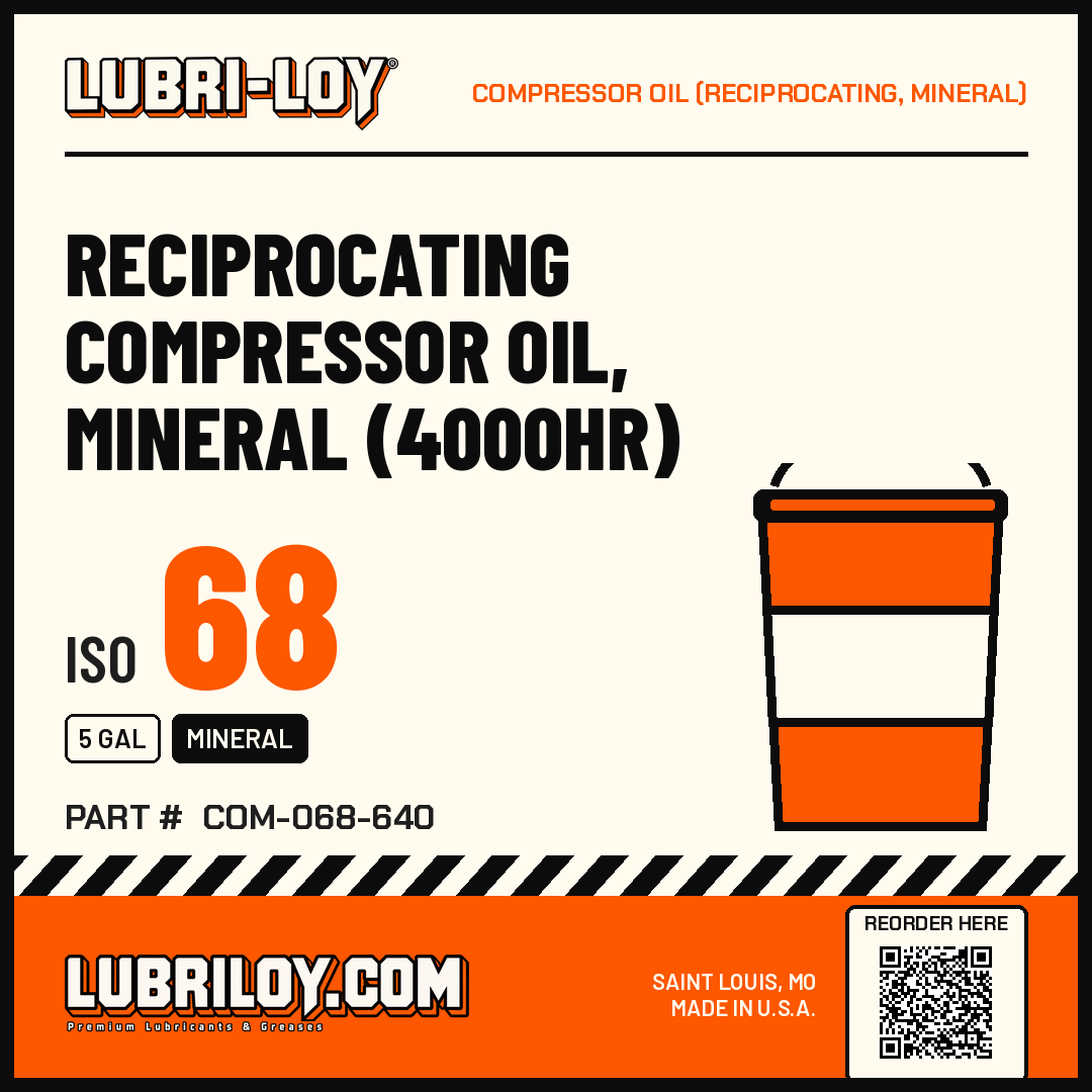 Reciprocating Compressor Oil Mineral 4000hr ISO 68 product card