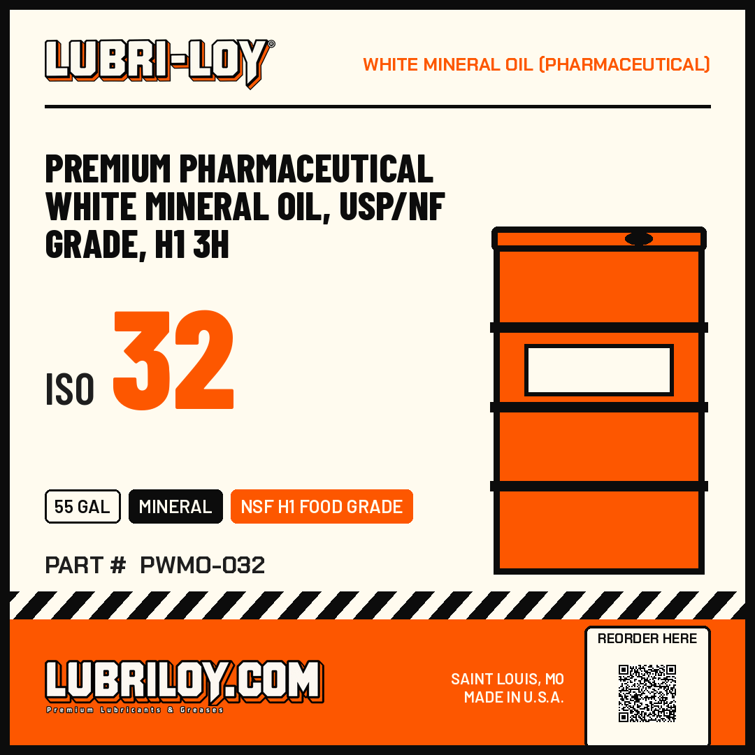 Premium Pharmaceutical White Mineral Oil USP/NF Grade H1 3H ISO 32 product card