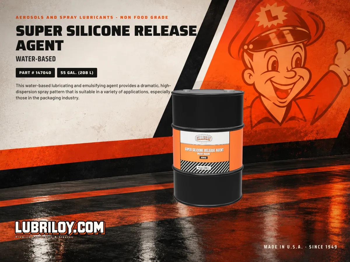 Lubri-Loy Super Silicone Release Agent 147040, 55 Gal Drum product card
