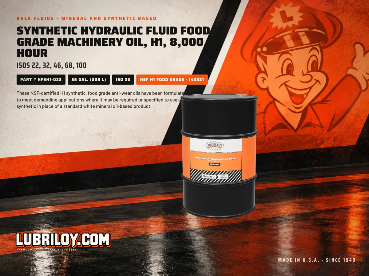 HFSH1-032 Synthetic H1 Food Grade Hydraulic Fluid, 55 Gal product card