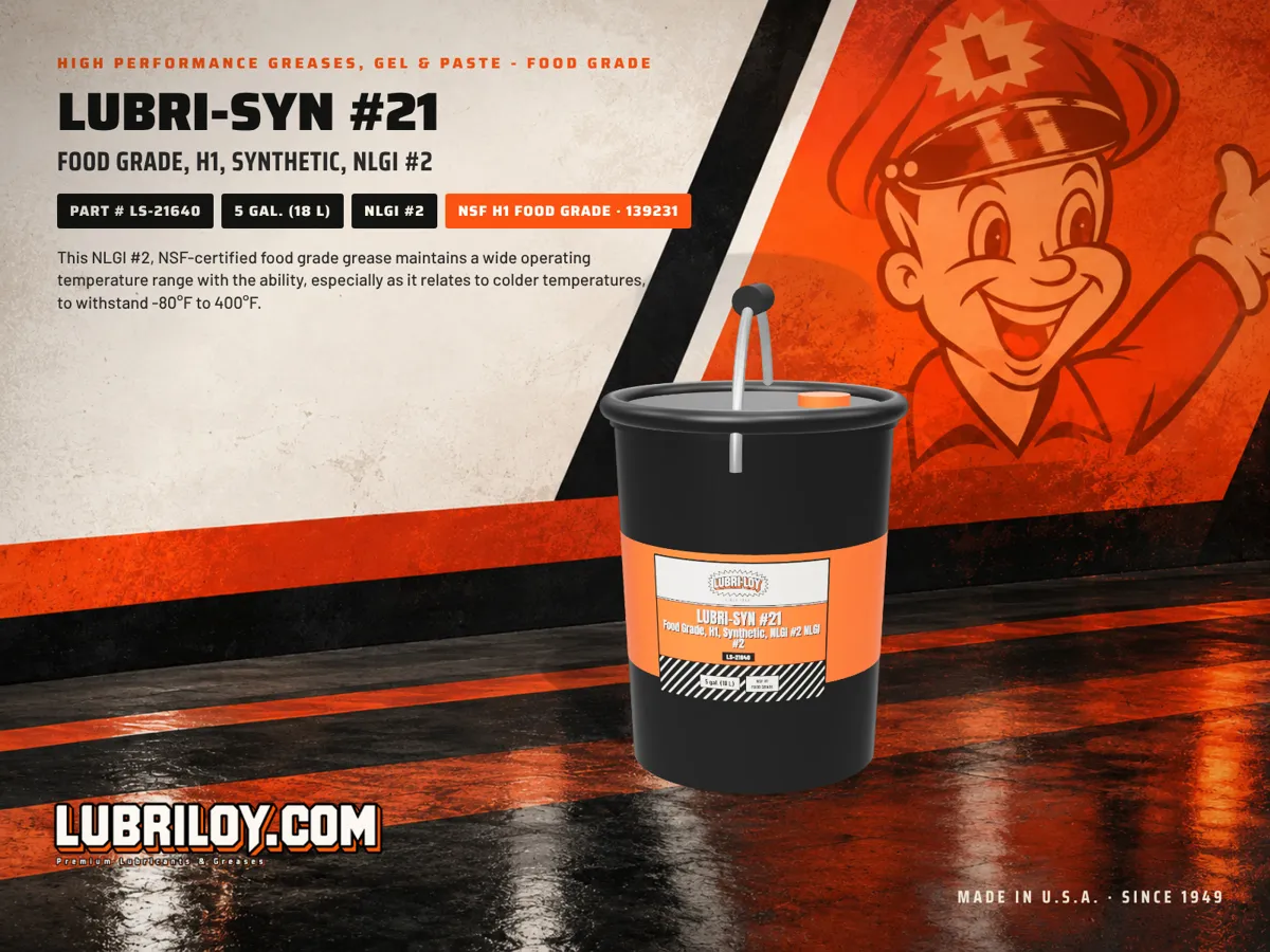 LUBRI-SYN #21 Food Grade Synthetic Grease, 5 gal (LS-21640), product image 1