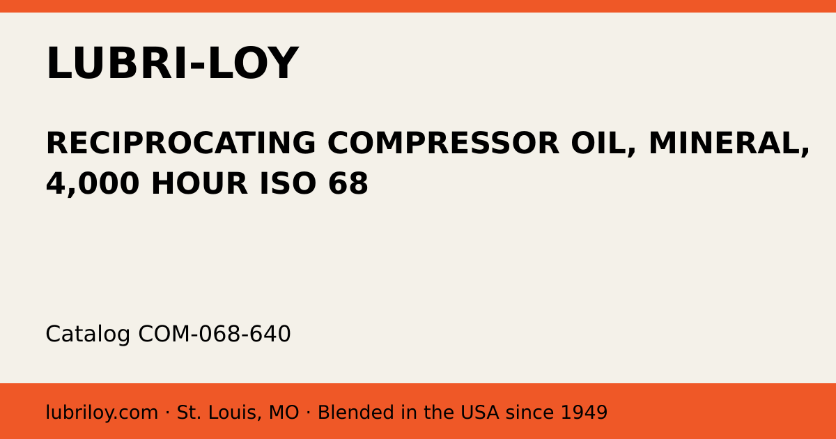 ISO 68 Air Compressor Oil, 5 Gal | COM-068-640 - Lubri-Loy