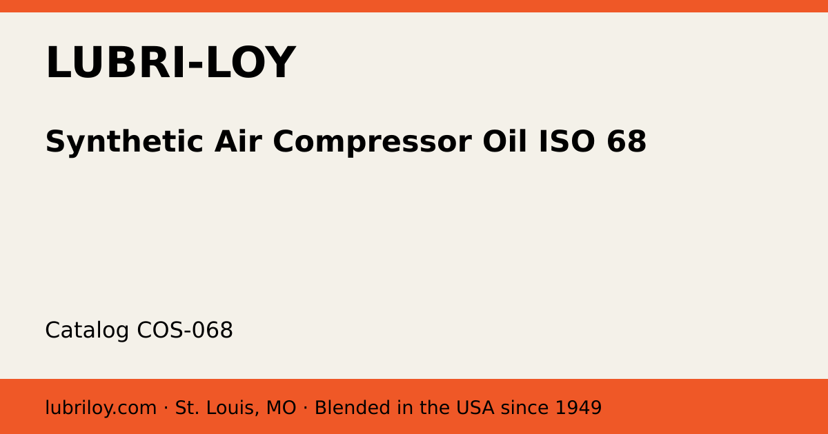 Rotary Synthetic Compressor Oil ISO 68, 55 gal drum product card