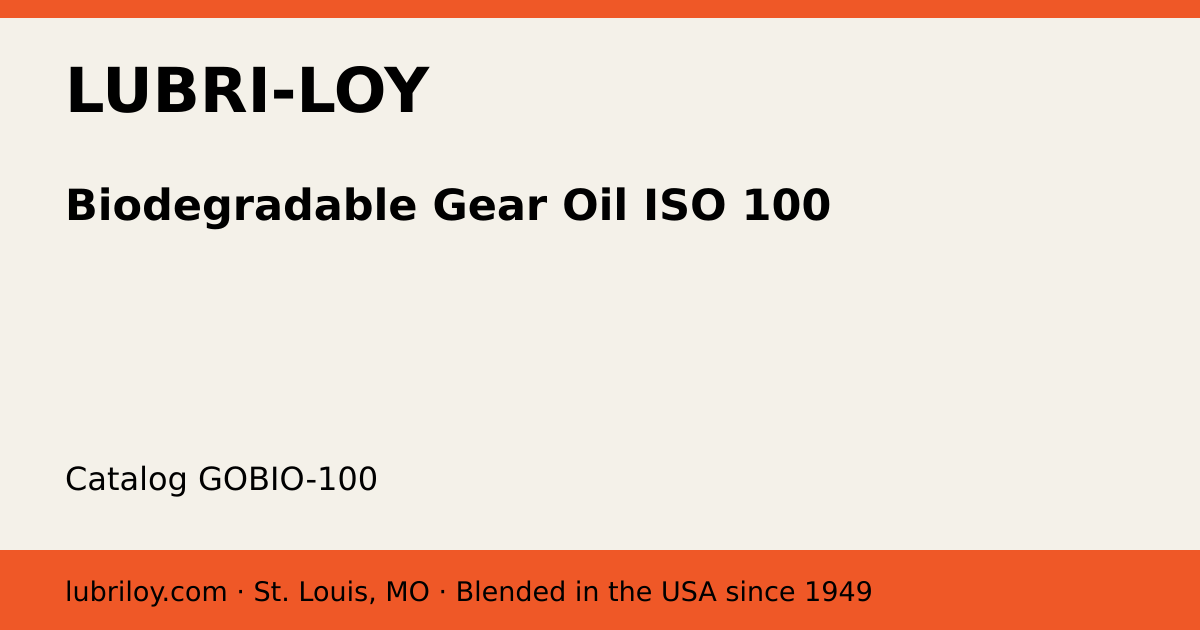Biodegradable Gear Oil ISO 100 (GOBIO-100) product card