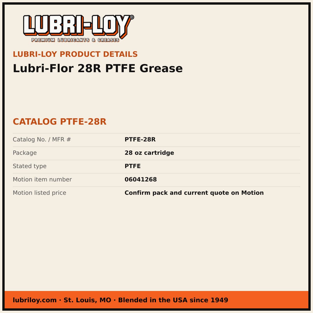 Lubri-Loy Lubri-Flor 28R PTFE grease PTFE-28R, 28 oz cartridge