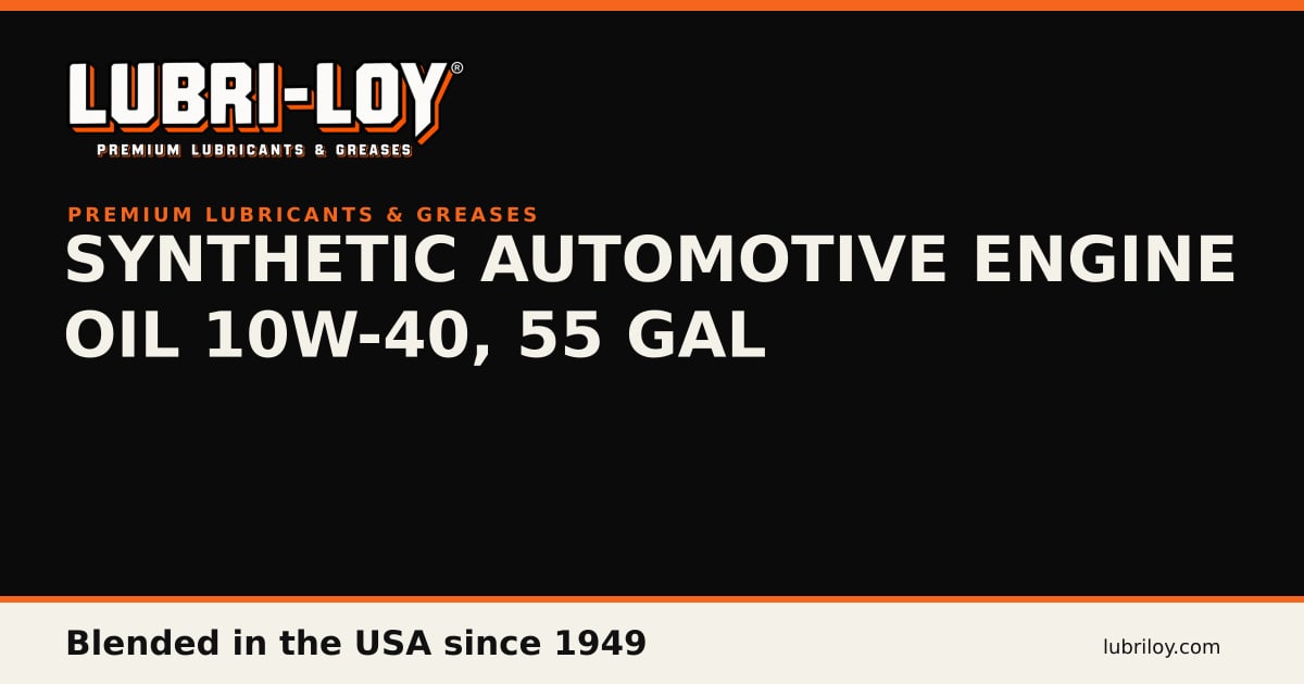 AEOS-10W4 Synthetic 10W-40 Engine Oil, 55 Gal - Lubri-Loy