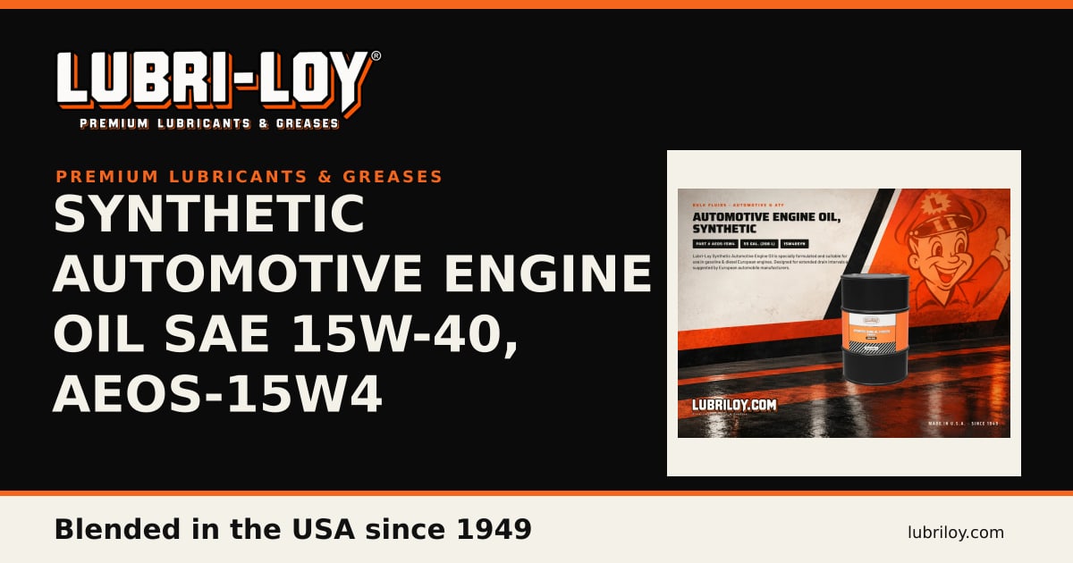 AEOS-15W4 Synthetic 15W-40 Engine Oil, 55 Gal - Lubri-Loy