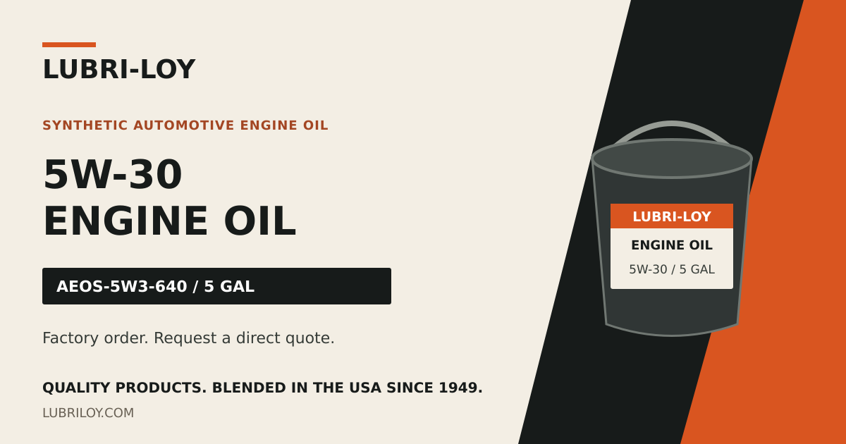 AEOS-5W3-640 Synthetic 5W-30 Engine Oil, 5 Gal - Lubri-Loy