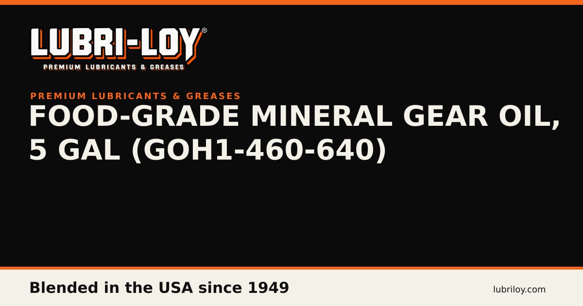 Food-Grade Mineral Gear Oil, 5 Gal (GOH1-460-640) product card