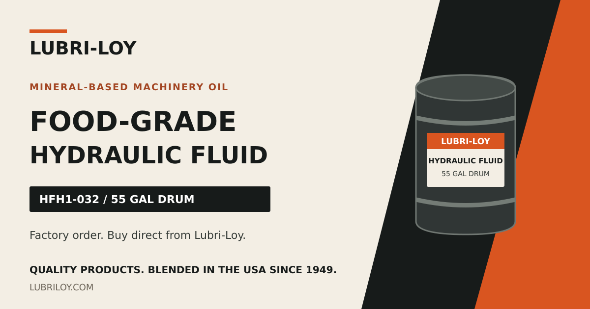 HFH1-032 Food-Grade Hydraulic Fluid / Machinery Oil, Mineral, 55 gal product card