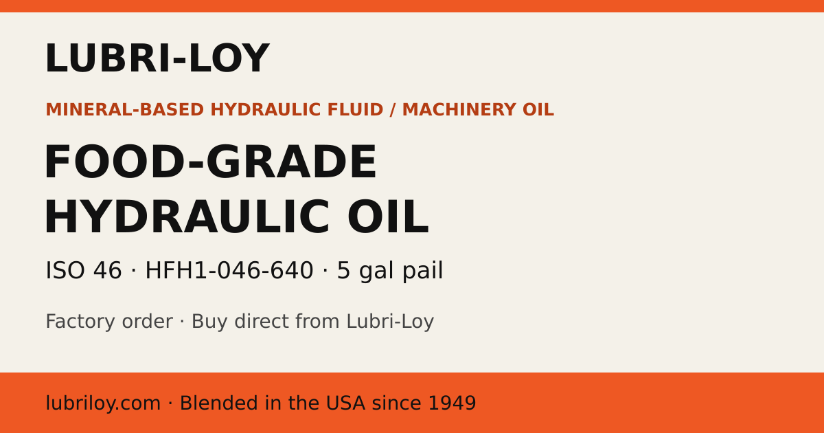 Food-Grade Hydraulic Oil ISO 46, 5 Gal Pail product card