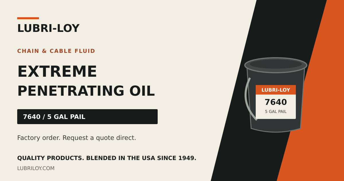 Lubri-Loy 7640 Extreme Penetrating Oil, 5 Gal Pail - Lubri-Loy